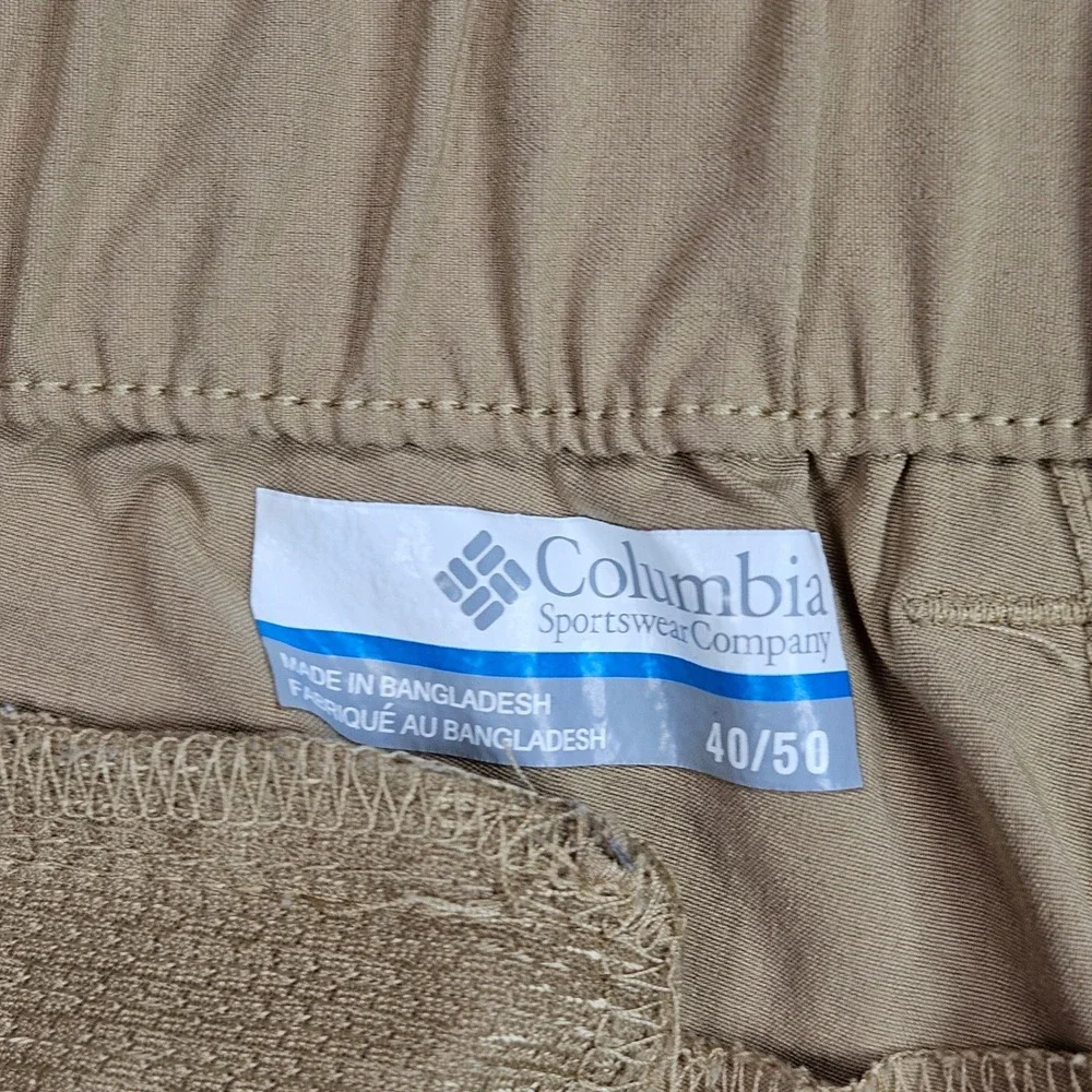 Columbia Fir Ridge Hiking Pants Mens 40 Fit 38x29 Tan Stretch Lightweight XO8157